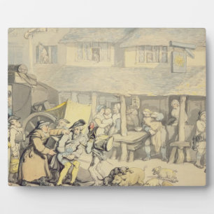 Die Ankunft der Bühne Coach am Sun Inn, Bod Fotoplatte