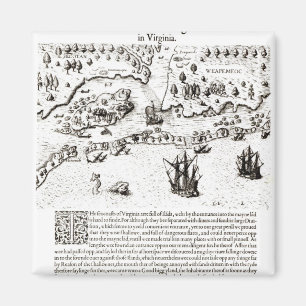 Die Ankunft der Engländer in Virginia Magnet