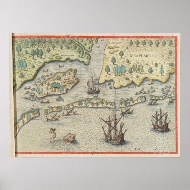 Die Ankunft der Engländer in Virginia Poster (Vorne)