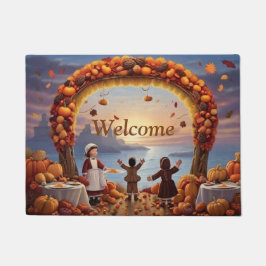 Die Ankunft der Erntedank Door Mat Fußmatte