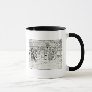 Die Ankunft der jungen Frauen bei Jamestown Tasse