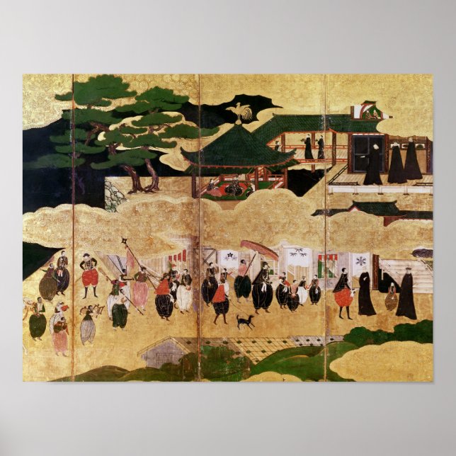 Die Ankunft der Portugiesen in Japan Poster (Vorne)