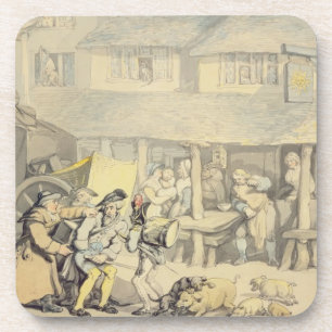 Die Ankunft des Bühne-Zuges am Sun-Gasthaus, Untersetzer