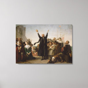 Die Ankunft des Pilgers hervorbringen, c.1864 (Öl Leinwanddruck