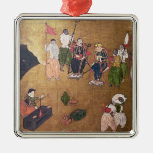 Die Ankunft des Portugiesen in Japan Silbernes Ornament