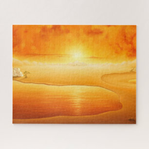 "Die Ankunft" surrealistische Sonnenuntergang Wüst