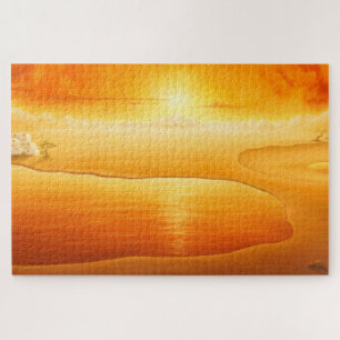 "Die Ankunft" surrealistische Sonnenuntergang Wüst