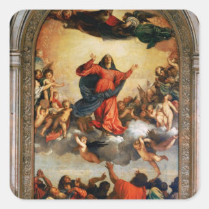 Die Annahme der Jungfrau, 1516-18 Quadratischer Aufkleber