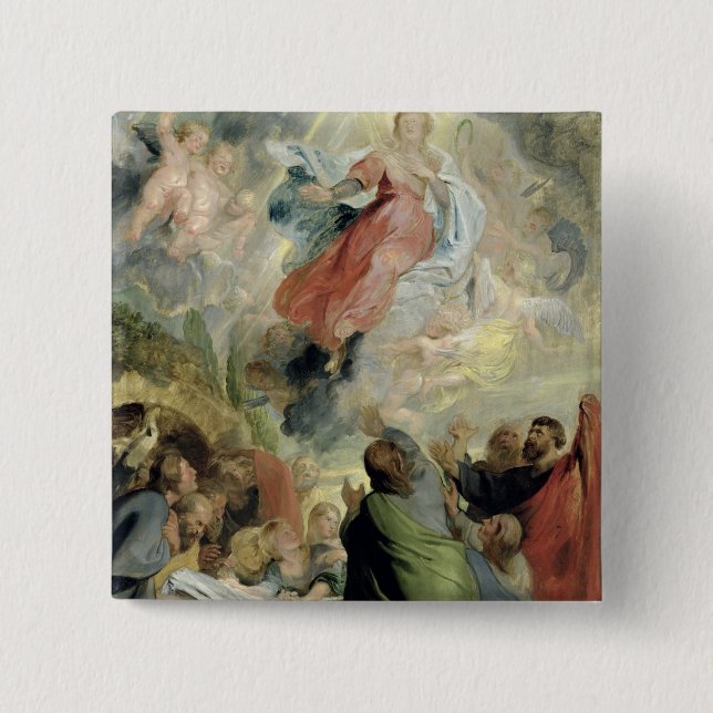 Die Annahme der Jungfrau Mary Button (Vorderseite)