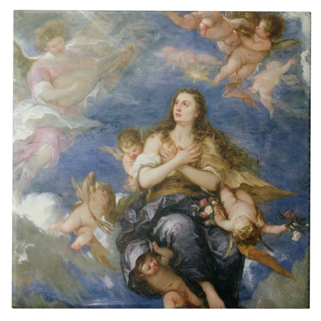 Die Annahme von Maria Magdalena (Öl auf Leinwand) Fliese (Vorderseite)