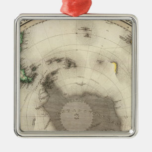 Die Antarktis, südliche Hemisphäre Ornament Aus Metall