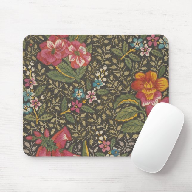 Die antike französische Toile de Jouy-Zweigstelle  Mousepad (Mit Mouse)