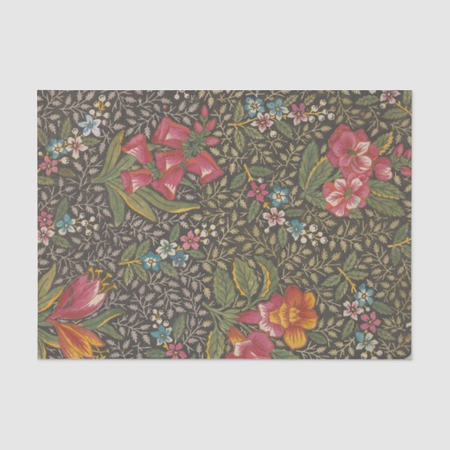 Die antike französische Toile de Jouy-Zweigstelle  Seidenpapier (Vorderseite)