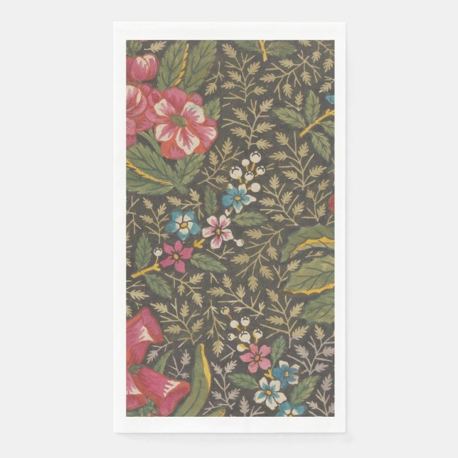 Die antike französische Toile de Jouy-Zweigstelle  Serviette (Vorderseite)