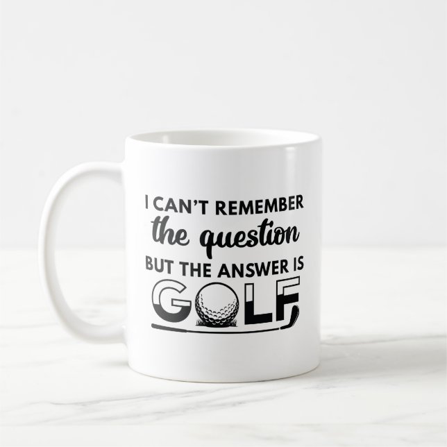 Die Antwort ist Golf Kaffeetasse (Links)