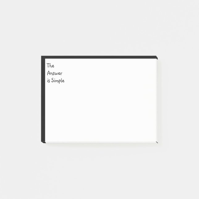 Die Antwort lautet: Einfache Inspirationsnachricht Post-it Klebezettel (Vorderseite)