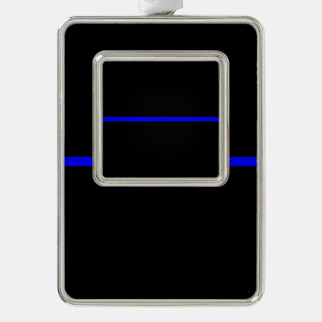 Die Anweisung symbolische Thin Blue Line Rahmen-Ornament Silber (Vorderseite)