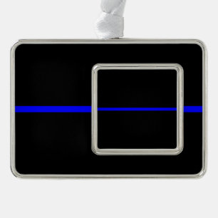 Die Anweisung symbolische Thin Blue Line Rahmen-Ornament Silber