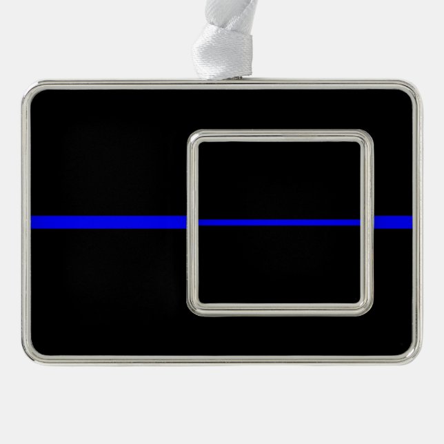 Die Anweisung symbolische Thin Blue Line Rahmen-Ornament Silber (Vorderseite)