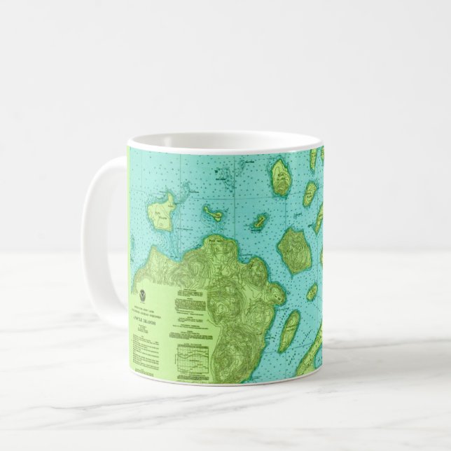 Die Apostle-Islands-Karten-Tasse Kaffeetasse (Vorderseite Links)