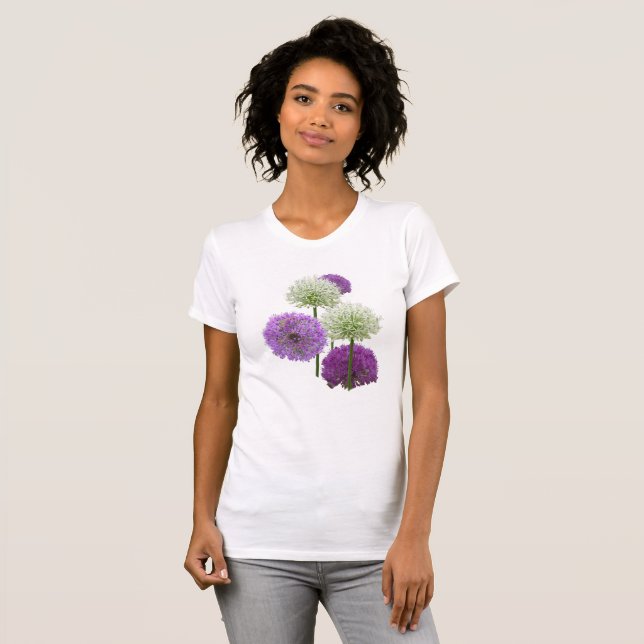 Die App Allium White und Purple Flowers. T-Shirt (Vorne ganz)