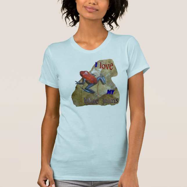 Die APP der Blue Jeans-Frosch-Frauen. T - Shirt (Vorderseite)