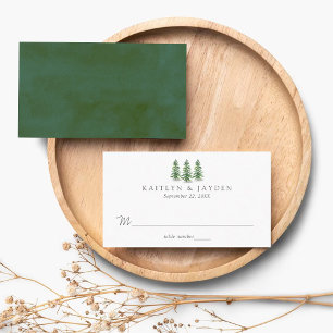 Die Aquarell-Kiefer-Wald-Hochzeit-Kollektion Platzkarte