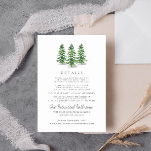 Die Aquarell-Kiefer-Wald-Hochzeitskollektion Begleitkarte