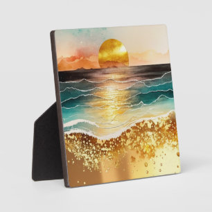Die Aquarell-Strand-Serie Design 3 Fotoplatte