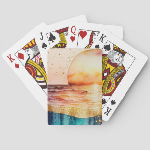 Die Aquarell-Strand-Serie Design 3 Spielkarten