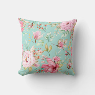 Die Aquarellblau blaue Rose Nahtlos Kissen