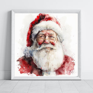 Die Aquarellfarbe des Weihnachtsmanns zeichne Weih Poster