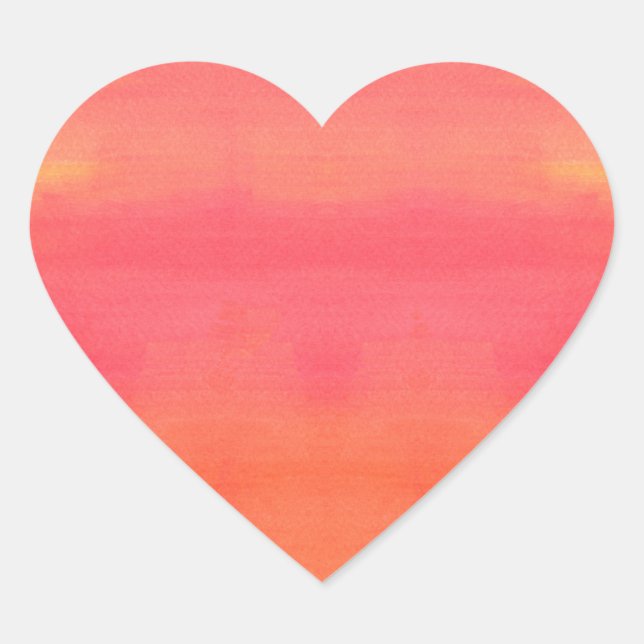 Die Aquarellkunst in Gelb und Orange Herz-Aufkleber (Vorderseite)