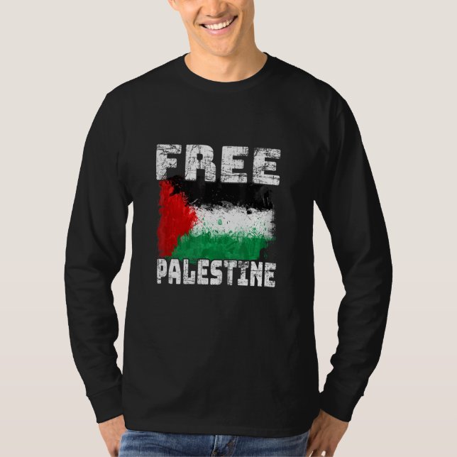 Die arabische Flagge des freien palästinensischen  T-Shirt (Vorderseite)