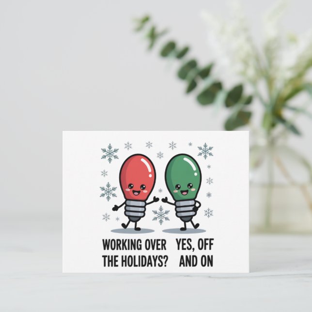 Die Arbeit über Weihnachten Weihnachtswitz (Stehend Vorderseite)