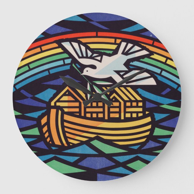 Die Arche Noas mit dem Heiligen Geist Große Wanduhr (Vorderseite)