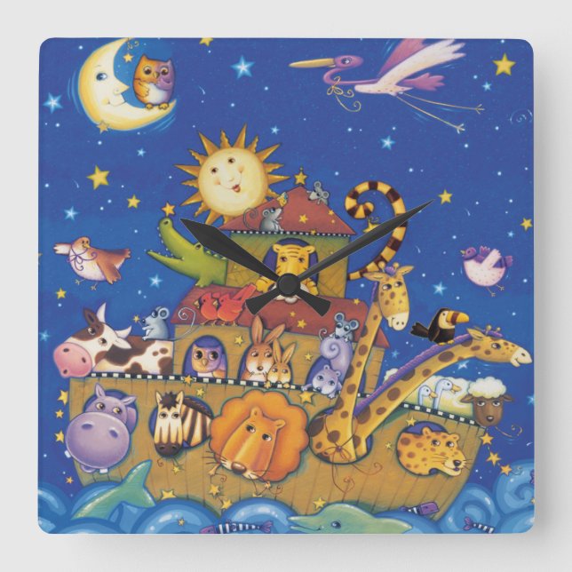 Die Arche Quadratische Wanduhr (Vorderseite)