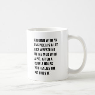 DIE ARGUMENTIERUNG MIT EINEM INGENIEUR IST VIEL KAFFEETASSE