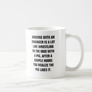 DIE ARGUMENTIERUNG MIT EINEM INGENIEUR IST VIEL KAFFEETASSE