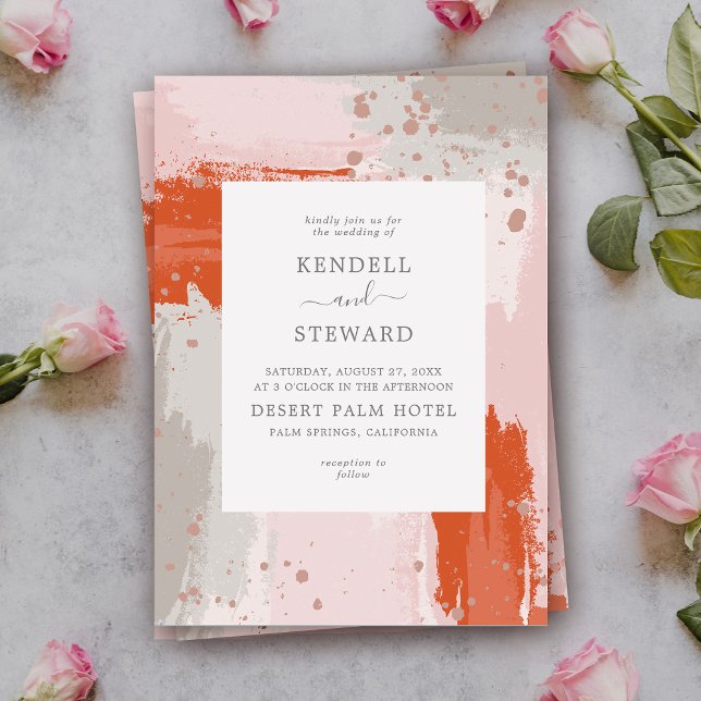 Die Arist's Wedding hell modern abstrakt stilvoll Einladung (Von Creator hochgeladen)