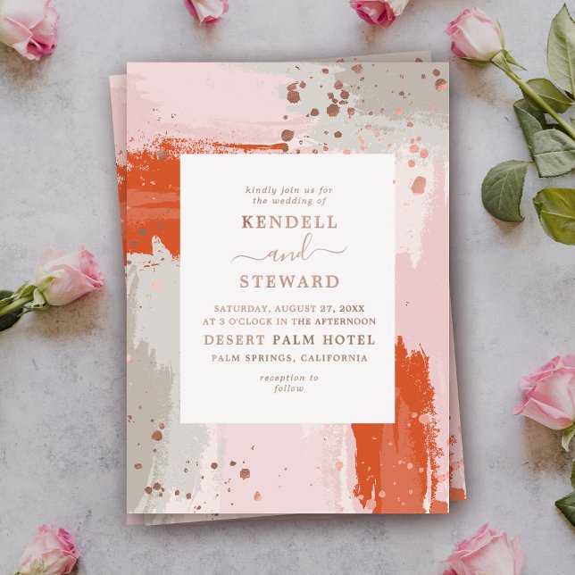 Die Arist's Wedding hell modern abstrakt stilvoll Folieneinladung (Von Creator hochgeladen)