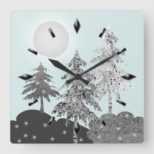 Die Armbanduhr, Retro, Weihnachtsuhren Quadratische Wanduhr