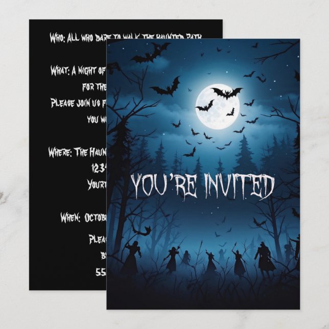 Die Armee von Dunkelheit Halloween Einladung (Vorne/Hinten)