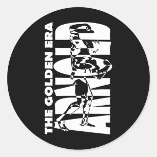 Die Arnold-Bodybuilding der goldenen Zeit Runder Aufkleber