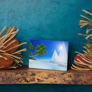 Die Art Deco des tropischen Strandes Fotoplatte
