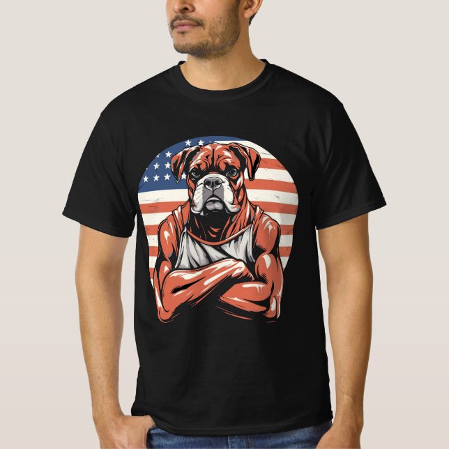 Die Art des amerikanischen Bulldog-Logos T-Shirt (Vorderseite)