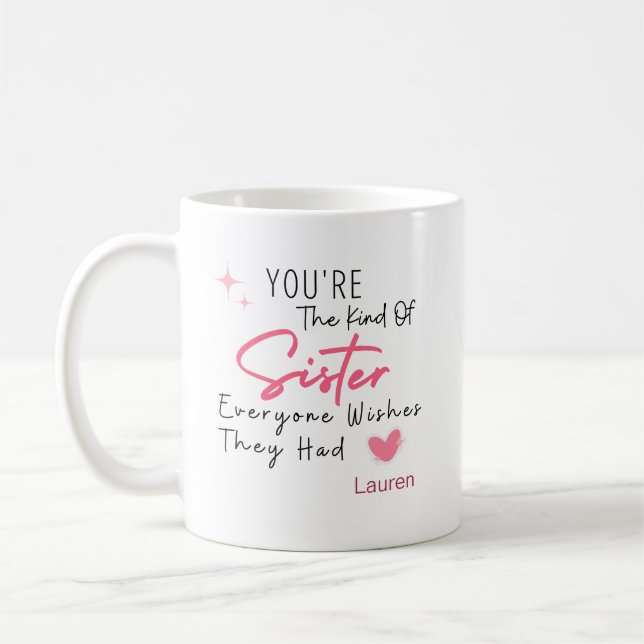 Die Art von Schwester-Tasse - Personalisiertes Ges Kaffeetasse (Links)