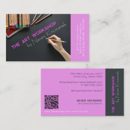 Die Art Workshop Pink Artist Business Card Visitenkarte