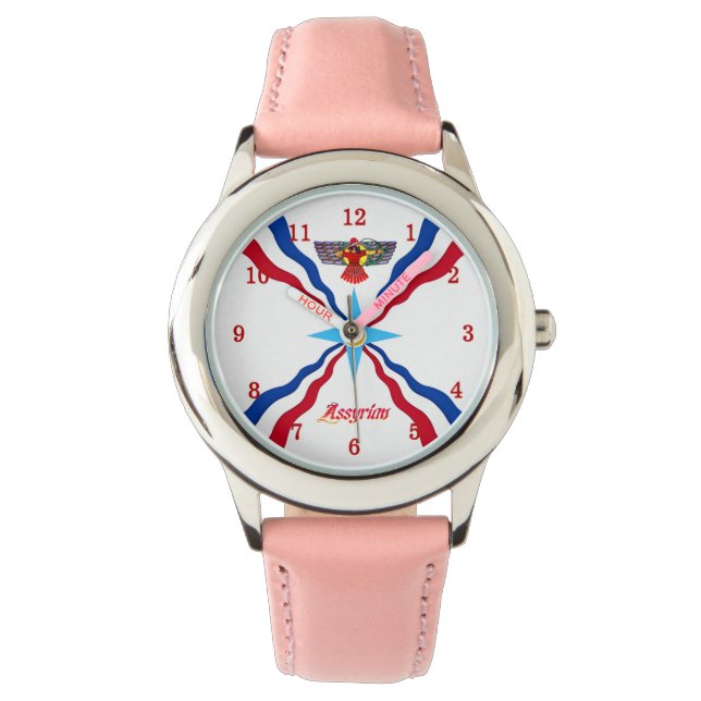 Die assyrische Flagge eWatch Armbanduhr (Vorderseite)
