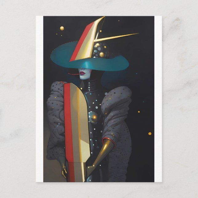 Die Astro-Hexe surfen Postkarte (Vorderseite)